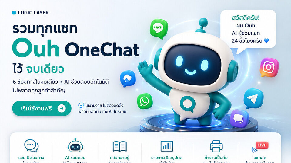 อินโฟกราฟิกสรุป Ouh OneChat รวมแชทลูกค้า